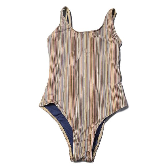 Paul Smith Sz Small Womens Round-Neck Striped One Piece SwimSuit - Picture 4 of 4